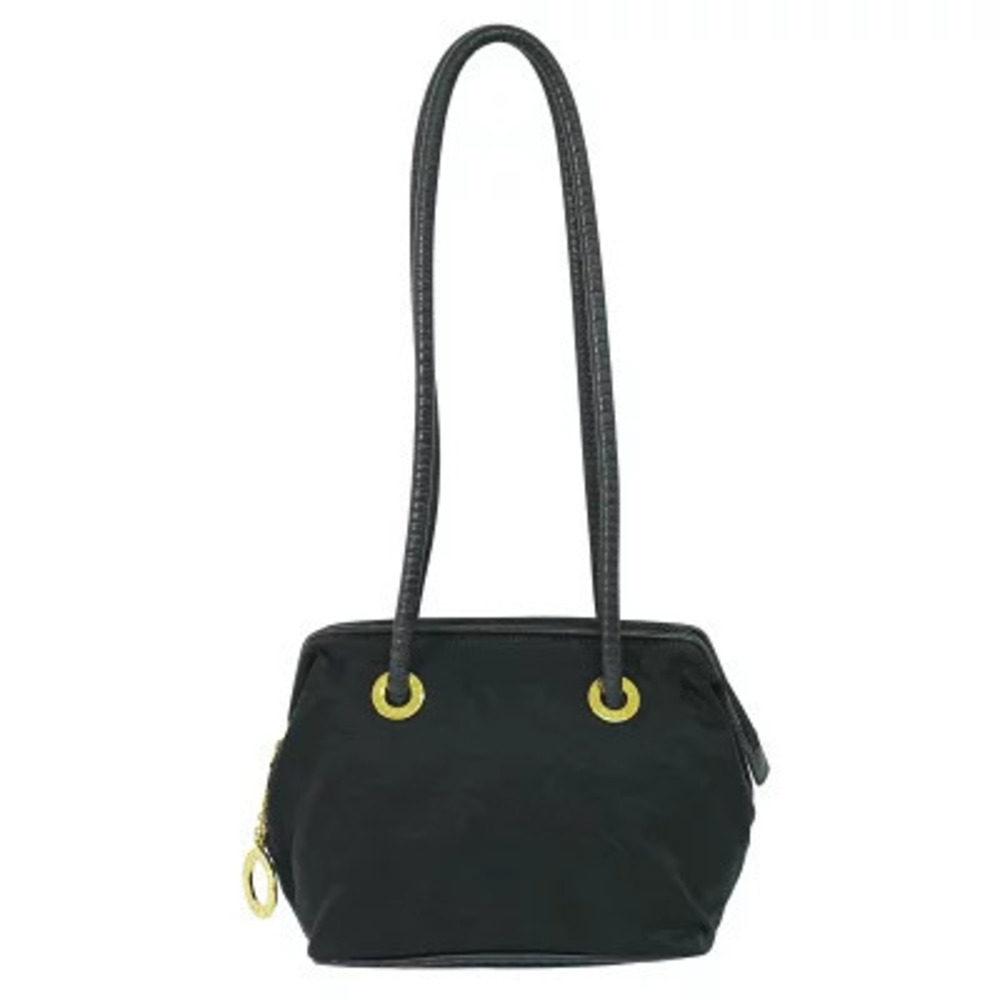 Celine Besace Crossbody Bag Triomphe Calfskin Leather Black